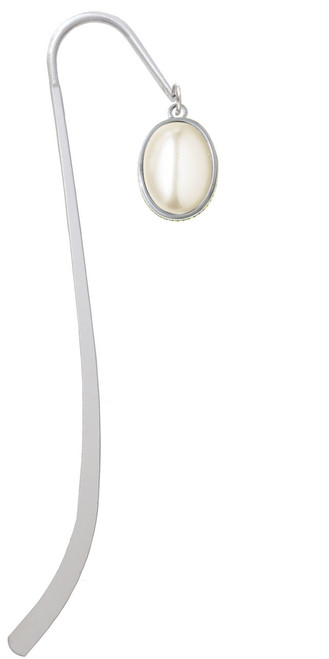 Small Cream Imitation Pearl Charm Bookmark