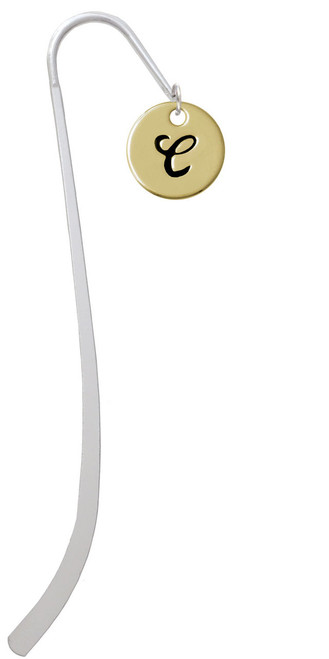 Large Gold Tone Disc Letter - C - 3/4'' Charm Bookmark