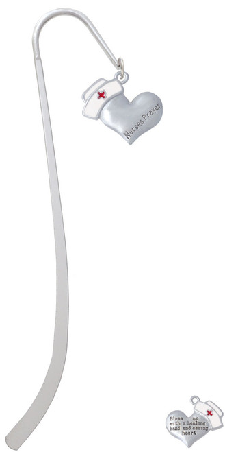 Nurse's Prayer Heart - Healing Hand Charm Bookmark