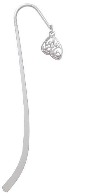Open Clear AB Crystal Butterfly Wing Charm Bookmark