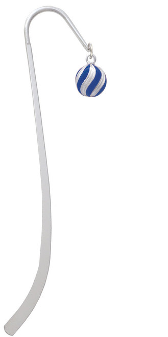 3-D Blue and Striped Ornament Charm Bookmark