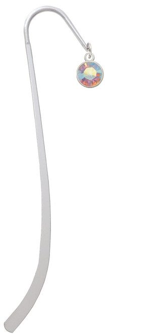 10mm Clear AB Crystal Drop Charm Bookmark