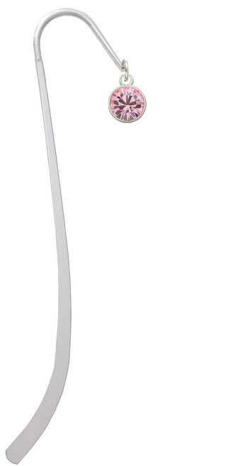10mm Light Pink Crystal Drop Charm Bookmark