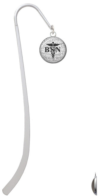 Domed Black BSN Charm Bookmark
