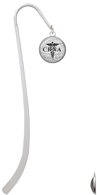 Domed Black CRNA Charm Bookmark