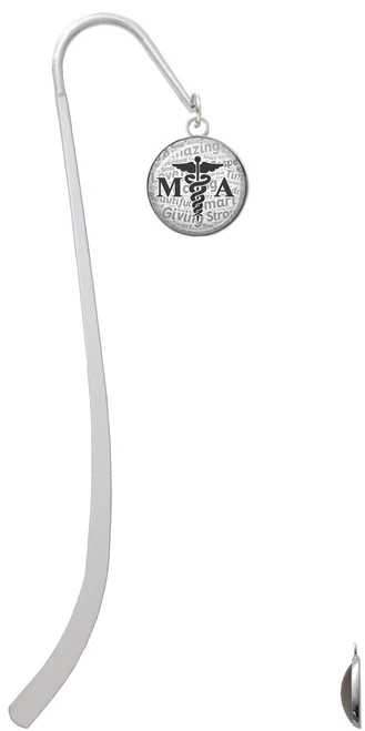 Domed Black MA Charm Bookmark