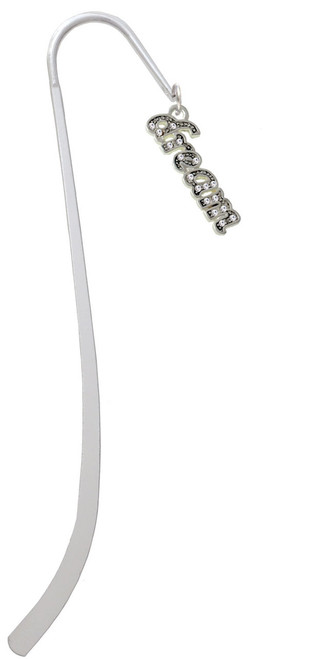 Script ''Dream'' with Clear Crystals Charm Bookmark
