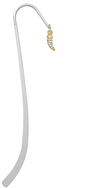 Gold Tone Small Crystal Sabre Tooth Charm Bookmark