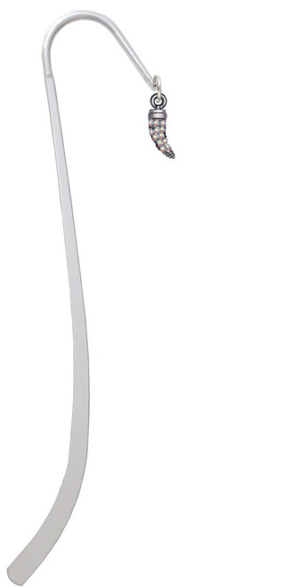 Black Nickel Tone Small AB Crystal Sabre Tooth Charm Bookmark