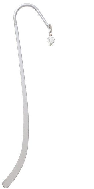April - Clear - 6mm Crystal Bicone Charm Bookmark