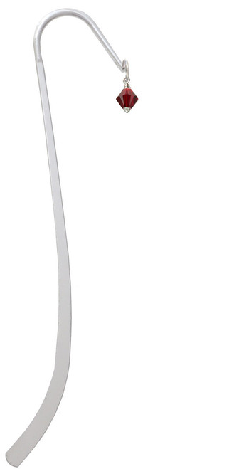 January - Maroon - 6mm Crystal Bicone Charm Bookmark