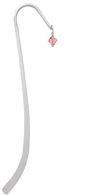 October - Hot Pink - 6mm Crystal Bicone Charm Bookmark