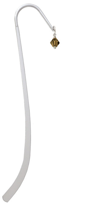 Brown - 6mm Crystal Bicone Charm Bookmark