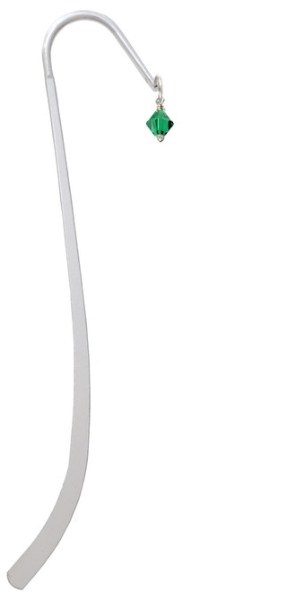 May - Green - 6mm Crystal Bicone Charm Bookmark