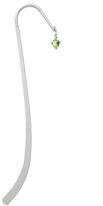 August - Lime Green - 6mm Crystal Bicone Charm Bookmark