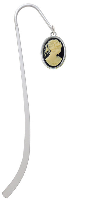 Small Black Oval Cameo Charm Bookmark