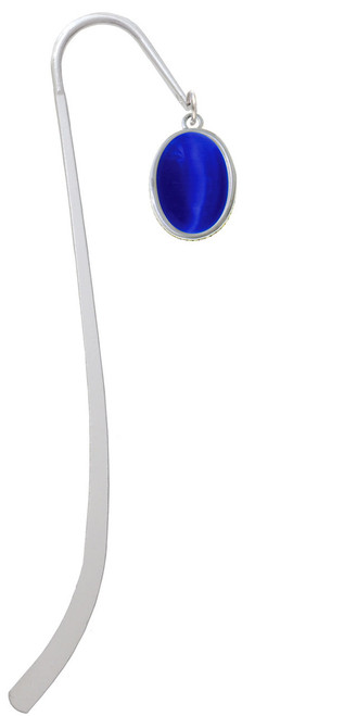 Small Blue Imitation Cat's Eye Charm Bookmark