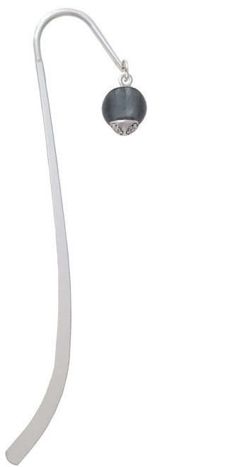 12mm Grey Roller Spinner with Silver Tone Lining Glass Spinner Charm Bookmark