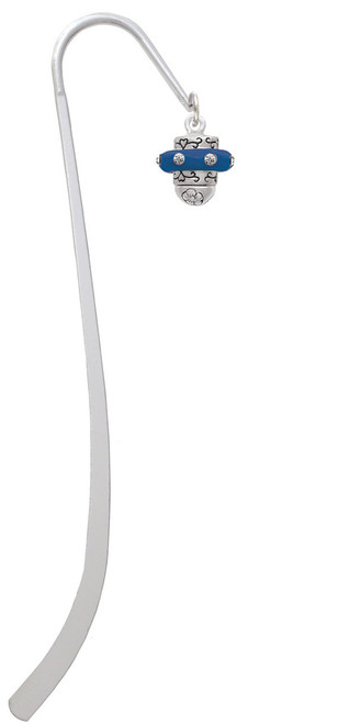 Crystal Navy Blue Spinner Charm Bookmark