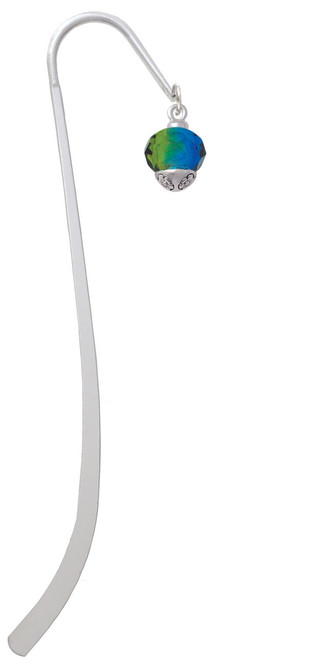 12mm Faceted Hot Blue Glass Spinner Charm Bookmark