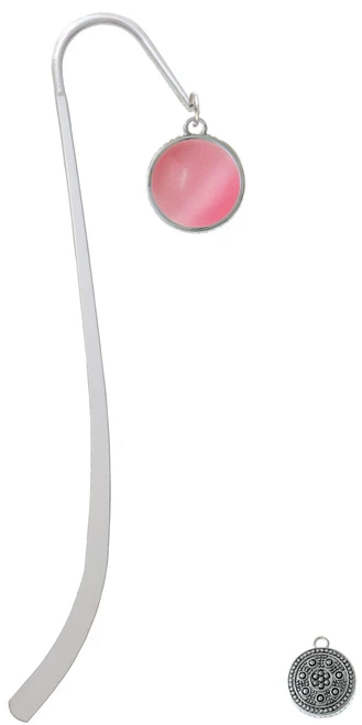 Round - Imitation Cat's Eye - Pink - Charm Bookmark