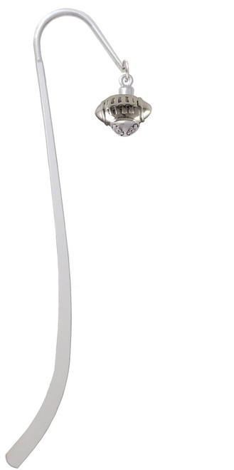 Silver Tone Football Spinner Charm Bookmark