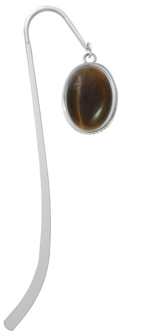 Oval - Imitation Cat's Eye - Brown - Charm Bookmark