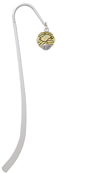 Large Woven Rope Gold Tone Spinner Charm Bookmark