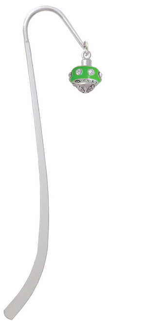 Lime Green with Crystals Spinner Charm Bookmark