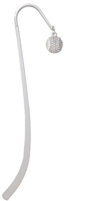 Small Sparkle Clear AB Softball Charm Bookmark