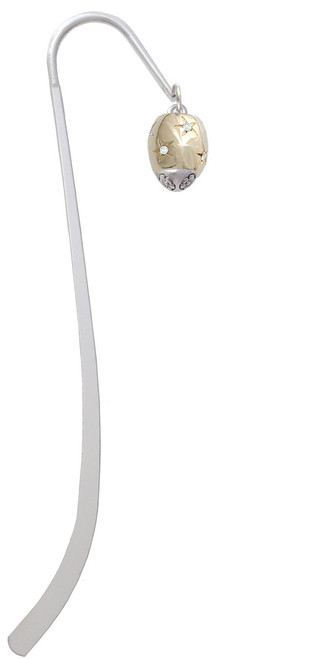 Gold Tone Barrel with AB Clear Crystal Stars Spinner Charm Bookmark