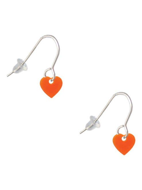 Acrylic 5/16" Orange Heart French Earrings