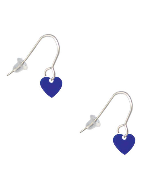 Acrylic 5/16" Royal Blue Heart French Earrings