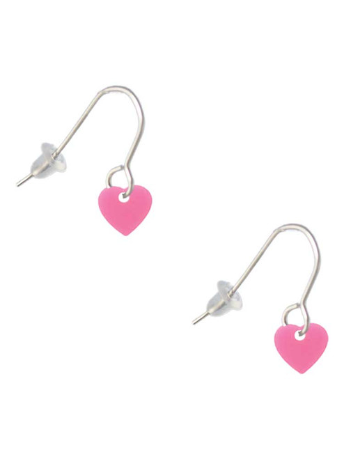 Acrylic 5/16" Hot Pink Heart French Earrings