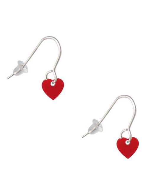 Acrylic 5/16" Maroon Heart French Earrings
