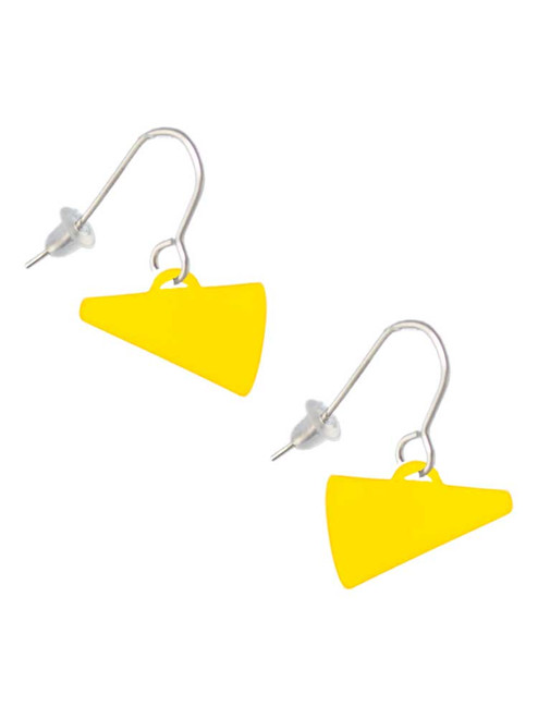 Acrylic 3/4" Yellow Megaphone French Earrings