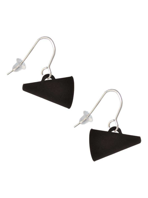 Acrylic 3/4" Black Megaphone French Earrings