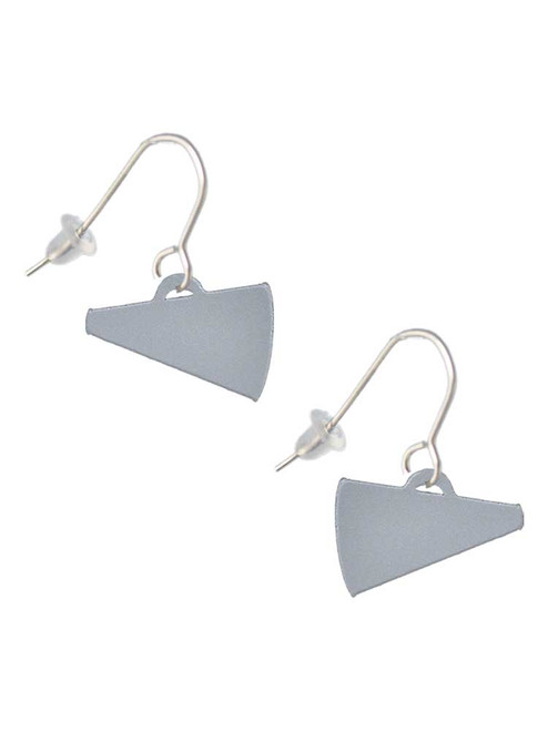 Acrylic 3/4" Silver Tone Megaphone French Earrings