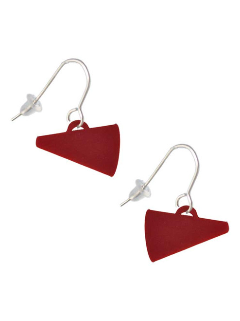 Acrylic 3/4" Maroon Megaphone French Earrings