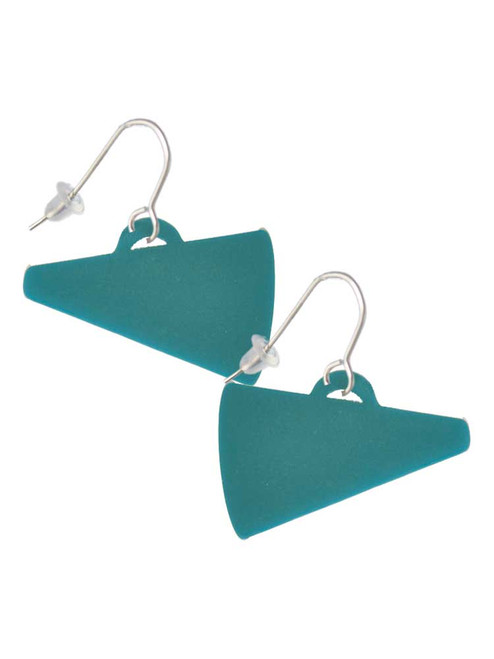 Acrylic 1.25" Teal Megaphone French Earrings