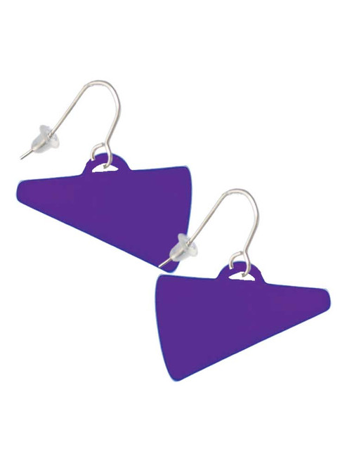 Acrylic 1.25" Purple Megaphone French Earrings