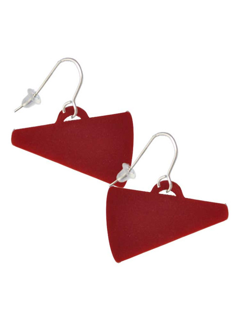 Acrylic 1.25" Maroon Megaphone French Earrings
