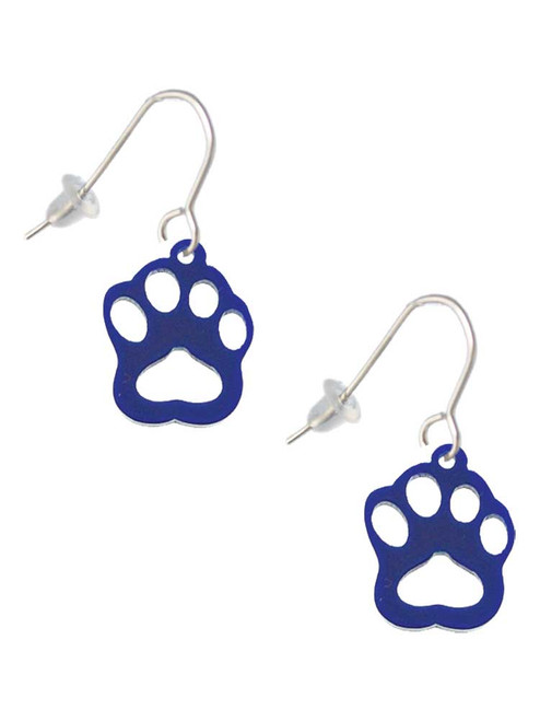 Acrylic Small Paw Blue French Earrings