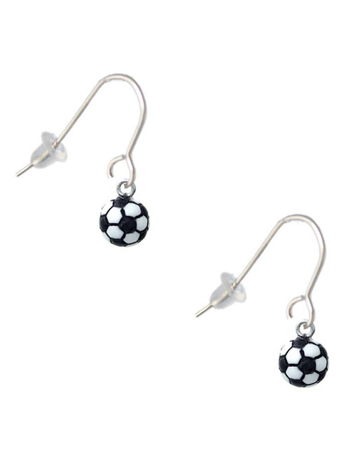 Resin Soccer ball French Earrings