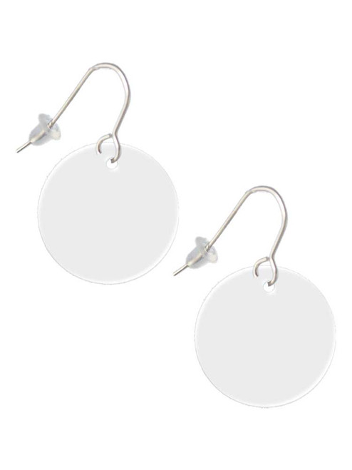Acrylic 7/8" Disc Imitation Pearl French Earrings