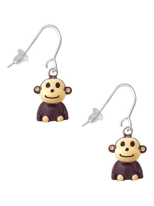 Resin Monkey French Earrings