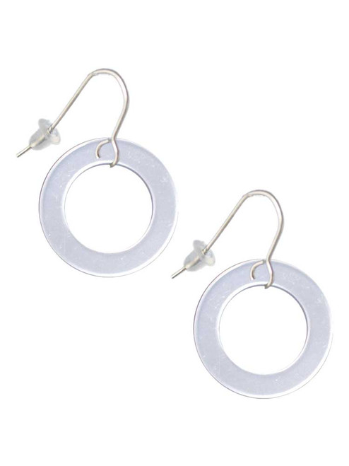 Acrylic 7/8" Ring Imitation Pearl French Earrings