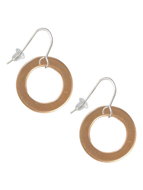Acrylic 7/8" Ring Gold Tone French Earrings