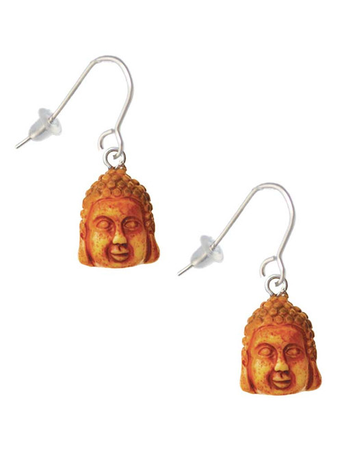 Resin Buddha Head French Earrings