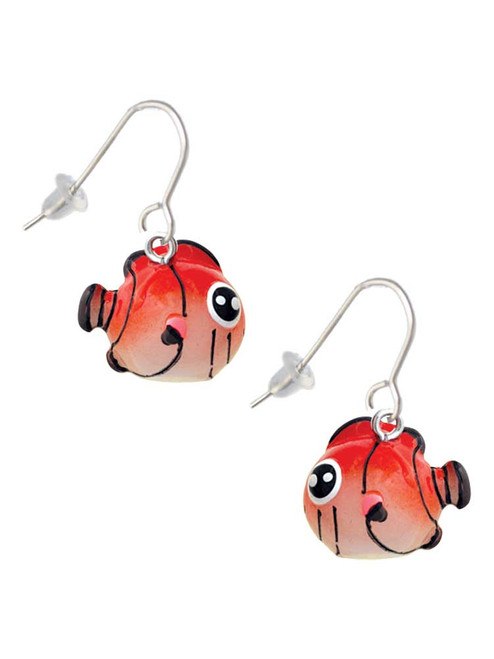 Resin Orange Fish French Earrings